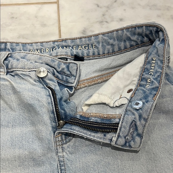 American Eagle Outfitters Light Blue Frayed Mini Skirt - Picture 2 of 3